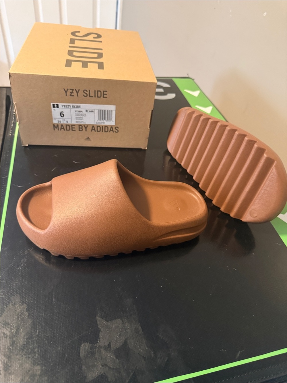 adidas YZY Slide Sandal in Brown